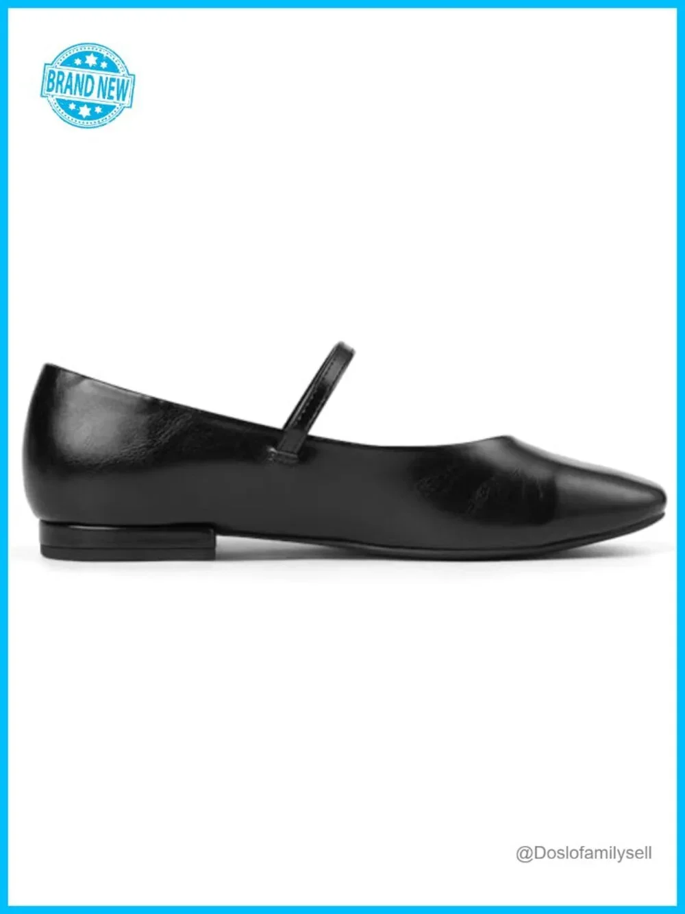 Women's Mary Jane Flats Square Toe Ballet Shoes PU Leather